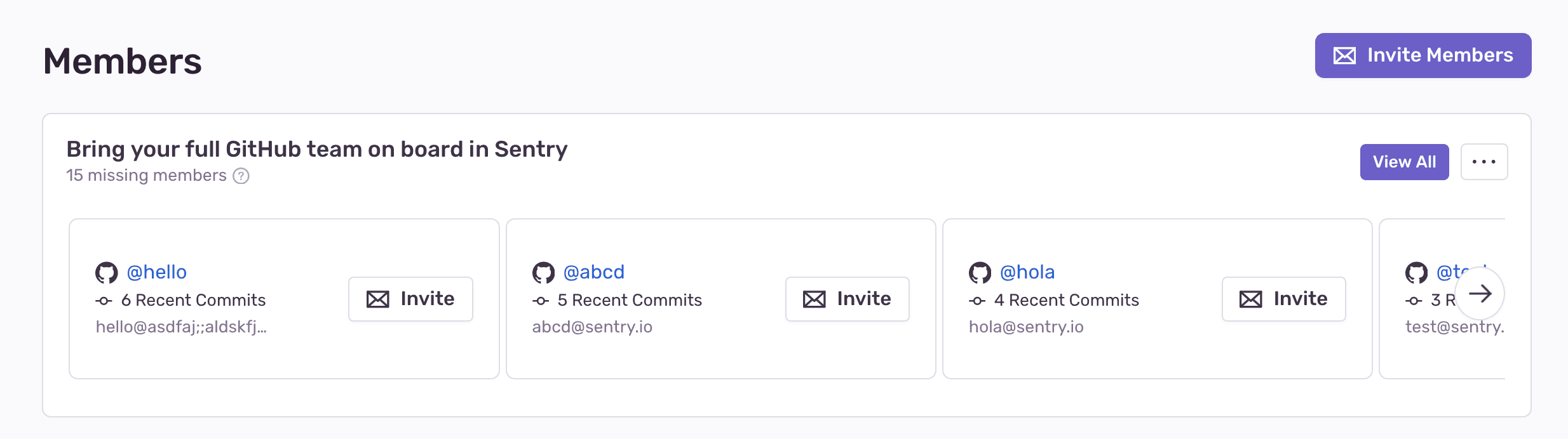 Github missing members invite banner